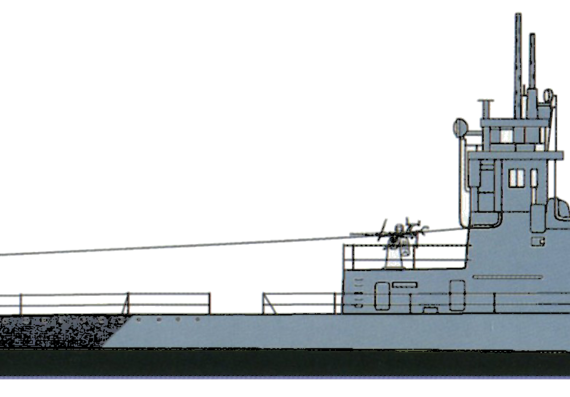 Подводная лодка USS SS-237 Trigger 1945 [Submarine] - чертежи, габариты, рисунки